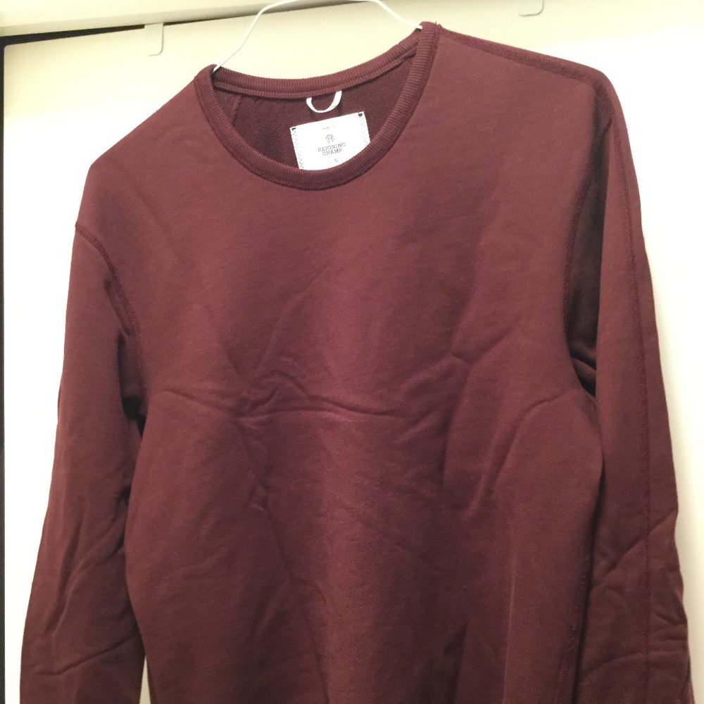 Reigning Champ Midweight Terry Crewneck Crimson Large Slim Fit